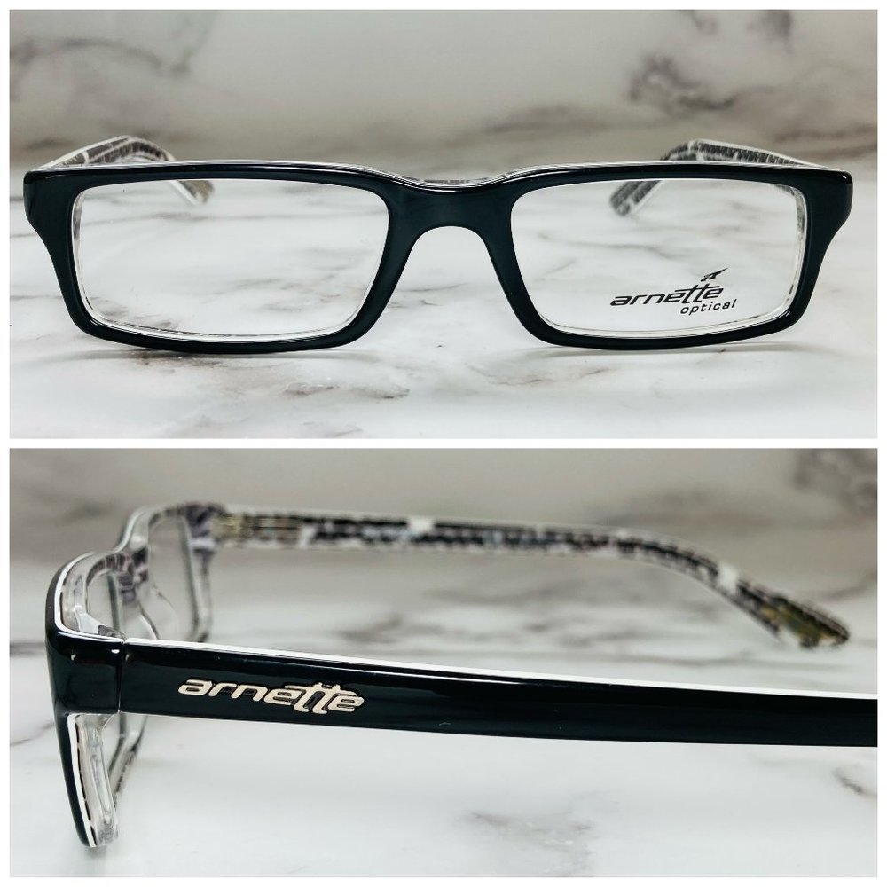 Arnette Rectangular Black And White Eyeglasses Gl… - image 1